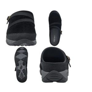 Easy Spirit Equinox Clog Sporty style Women 8.5M Black suede MSRP $68 New